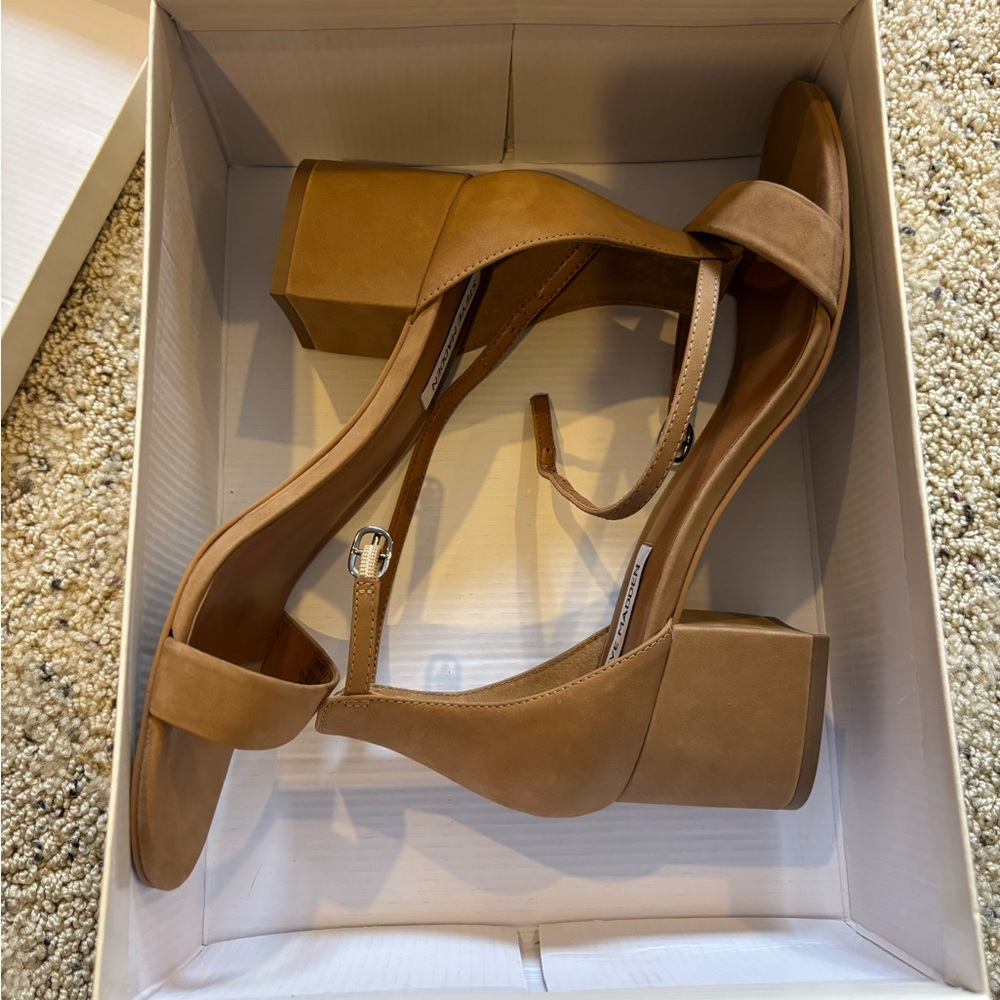Steve Madden Tan Block Heel Sandals
